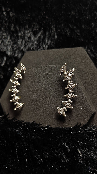 Oxidised Silver Ear Cuffs Earrings