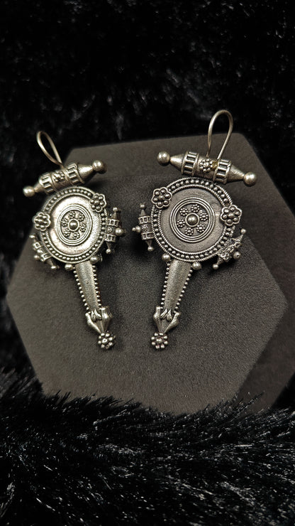 Vintage Oxidized Silver Ear Cuffs – Traditional Boho Tribal Design