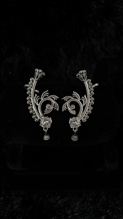 Tribal Flora Oxidised Ear Cuffs