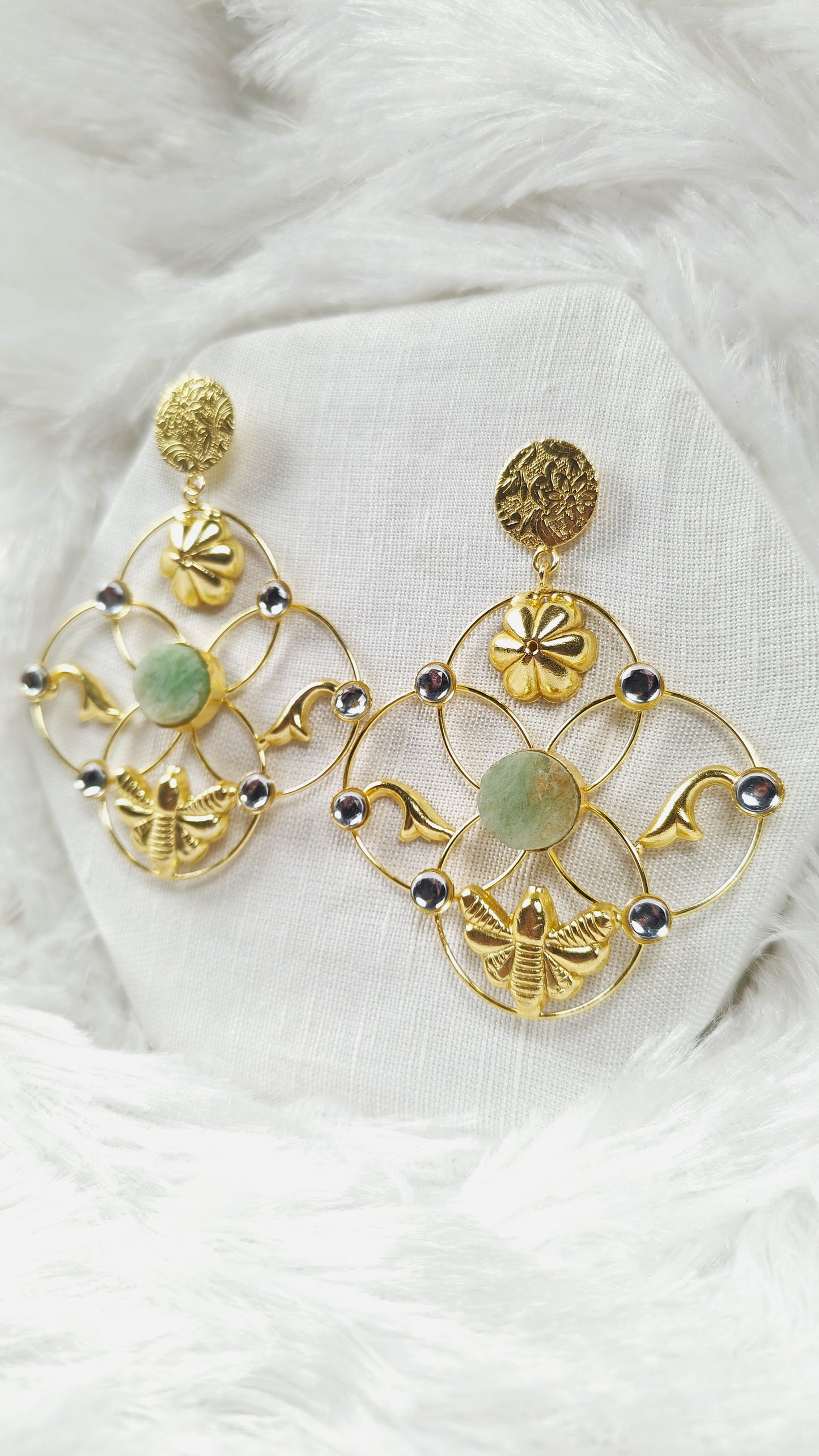 Royal Heritage Lotus Bee Statement Earrings