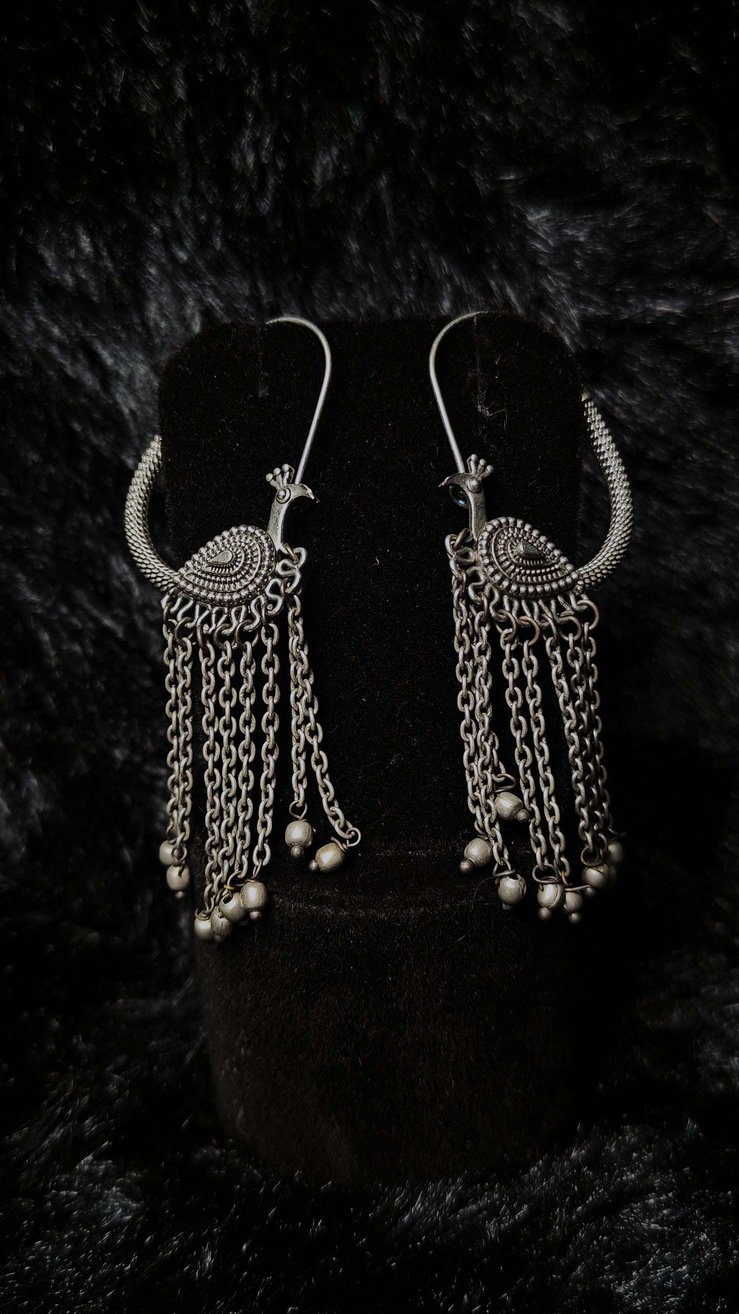 Morini Oxidised Chain Dangler Earrings