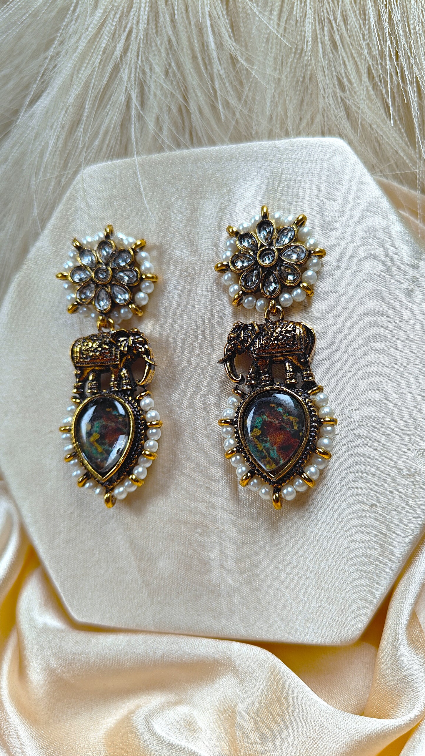 Maharani Pearl Charm Earrings