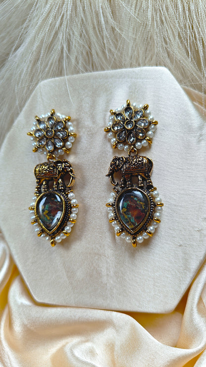 Maharani Pearl Charm Earrings