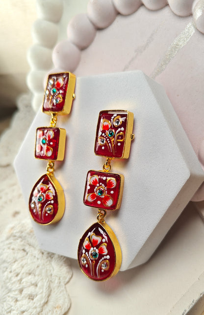 Gulnar Meenakari Earrings