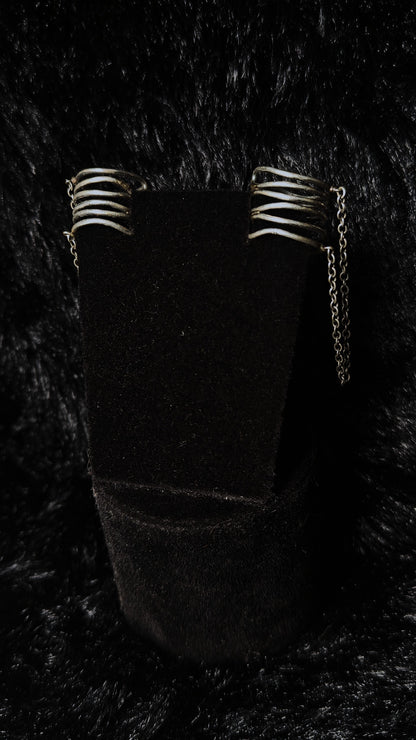 Silver Ear Cuff Chain Earrings