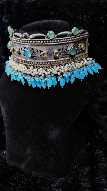 Turquoise Royale Oxidised Hasli