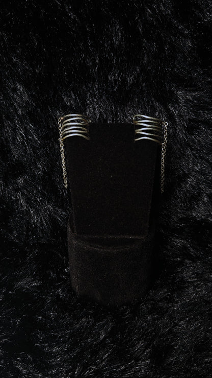 Silver Ear Cuff Chain Earrings
