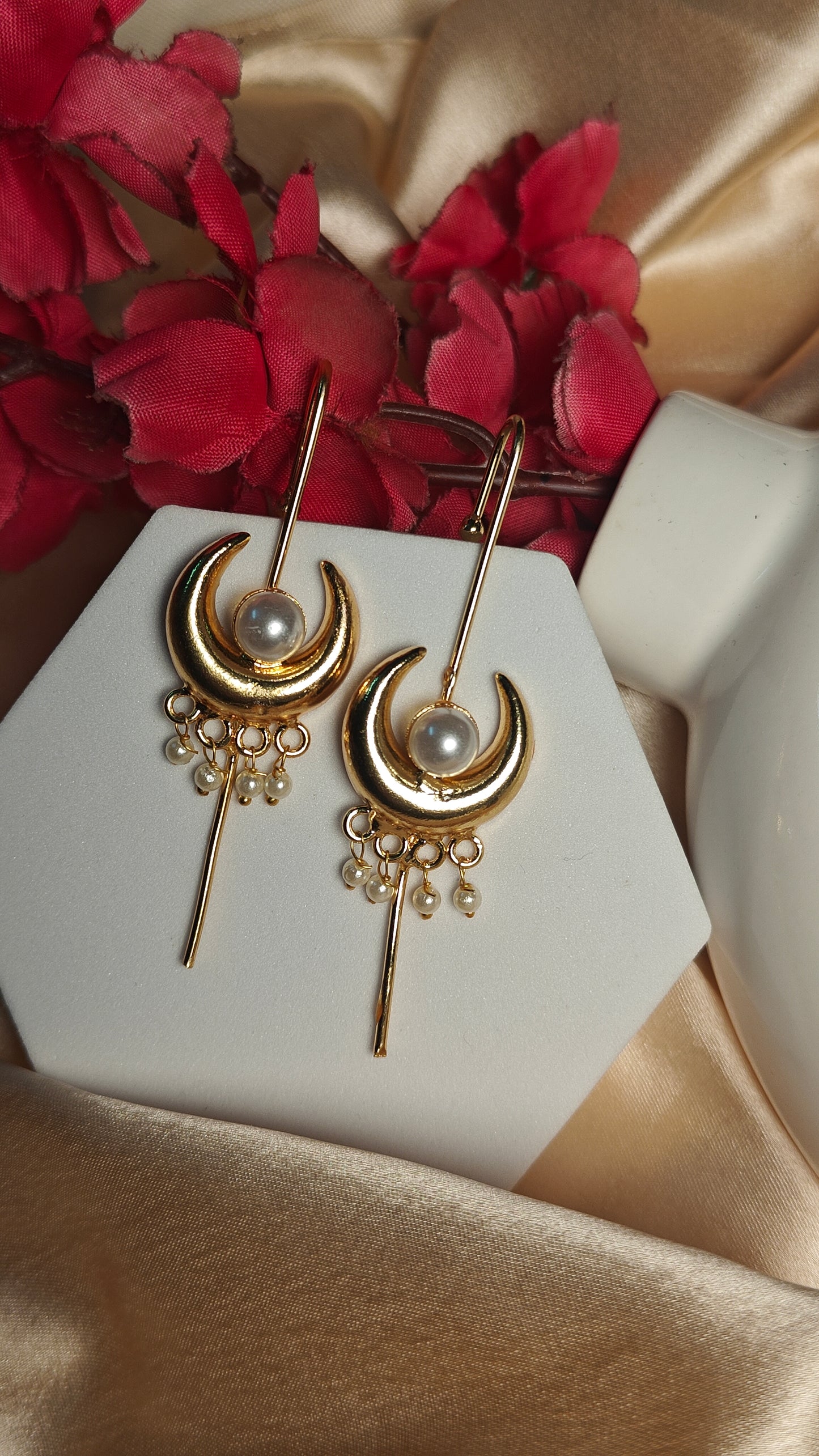 Crescent Pearl Ear Cuffs